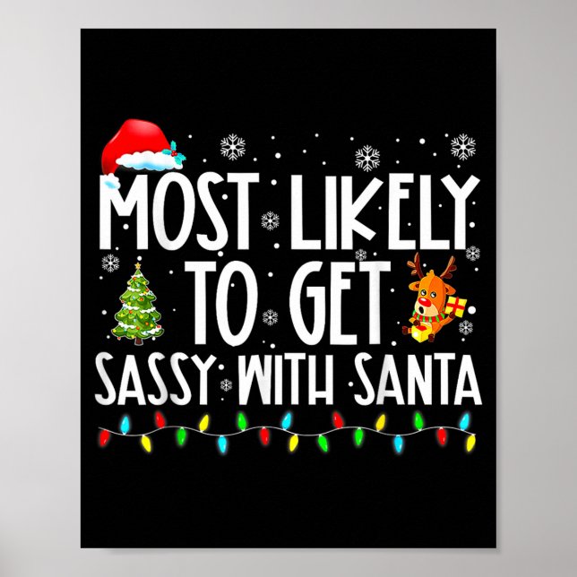 Poster Most Likely To Get Sy With Santa Christmas  (Frente)