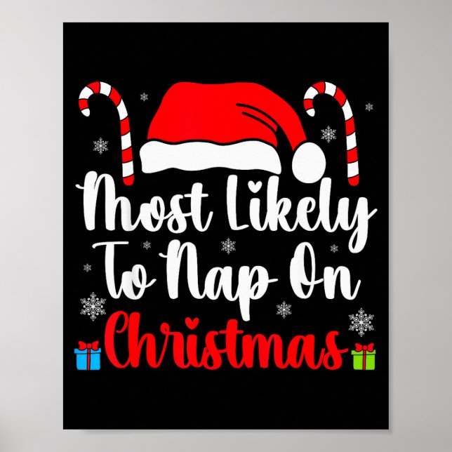 Poster Most Likely To Nap On Christmas Family Funny Match (Frente)