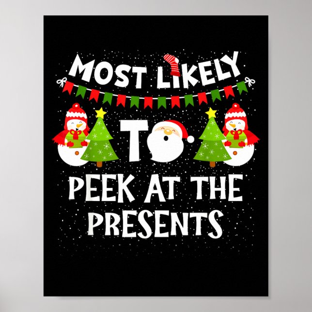 Poster Most Likely To Peek At The Snowman Family Christma (Frente)