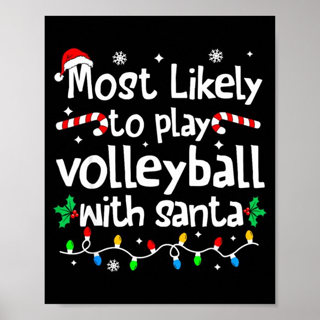 Poster Most Likely To Play Volleyball With Santa C-hristm (Frente)