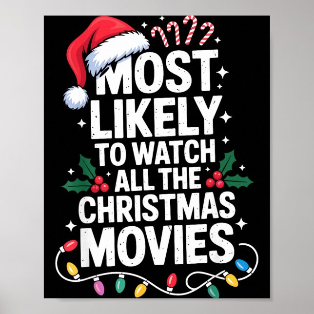 Poster Most Likely Watch All Christmas Movies Lovers Humo (Frente)