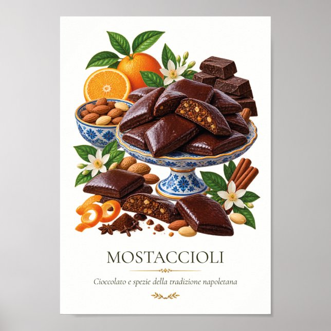 Poster Mostaccioli – Vintage Italian Dessert (Frente)