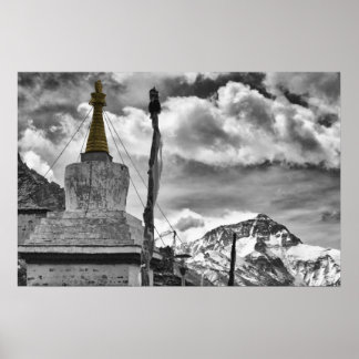 Póster Mosteiro de Rongbuk e Monte Everest