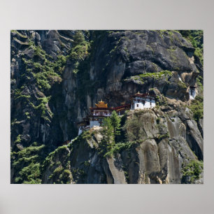 Póster Mosteiro de Taktsang no penhasco, Paro, Butão