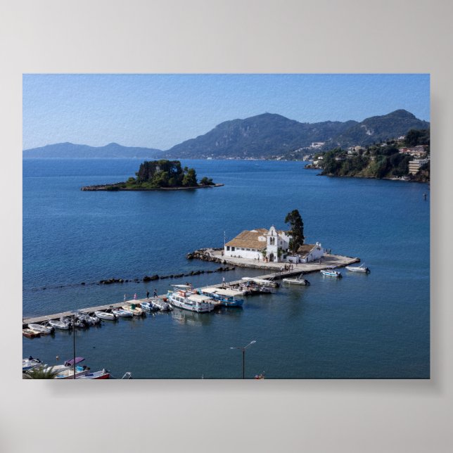 Poster Mosteiro de Vlacherna em Corfu (Frente)