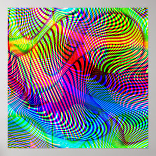 Poster Mostra clara psicadélico dos sonhos estranhos