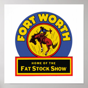 Poster Mostra conservada em estoque gorda de Fort Worth
