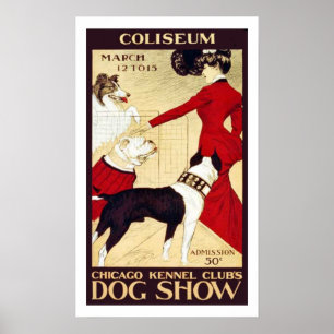 Poster Mostra do clube do canil de Chicago do vintage