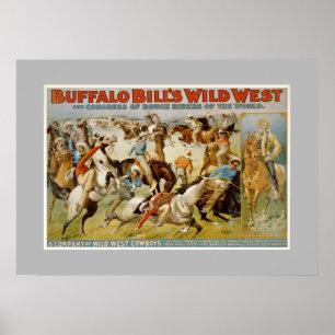 Póster Mostra ocidental selvagem de Buffalo Bill, c1899.