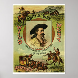 Póster Mostra ocidental selvagem de Buffalo Bill do