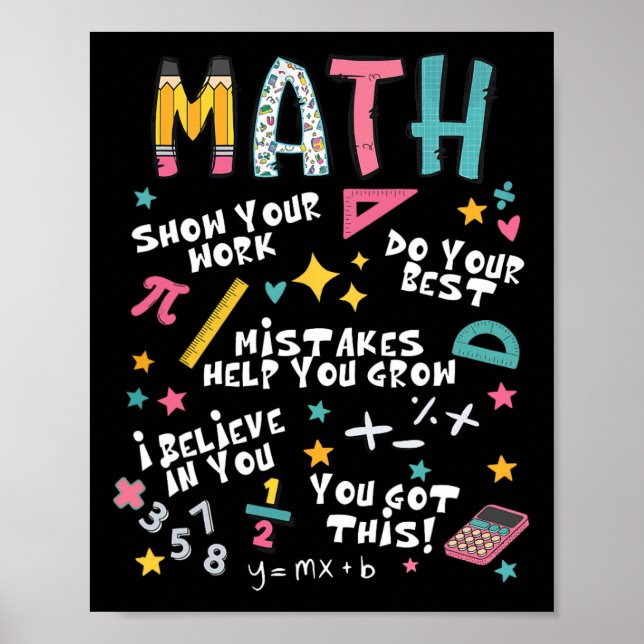Poster Mostre Seu Trabalho Professor de Matemática Divert (Frente)