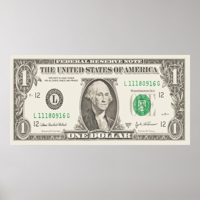 Poster Mostre suas cores - dólar americano (Frente)