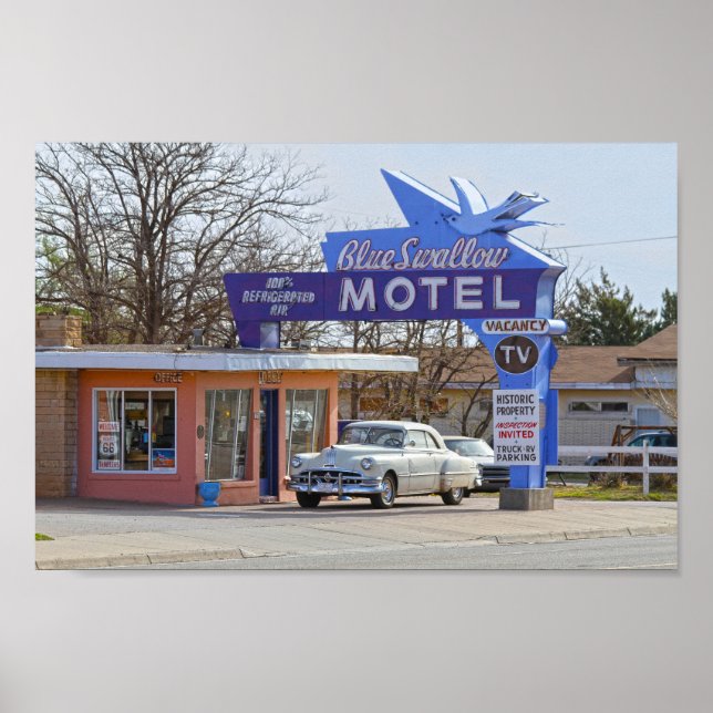 Poster Motel Blue Swallow, Tucumcari, Novo México (Frente)