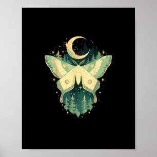 Poster Moth Fairycore Goblincore Whimsigoth Cottagecore