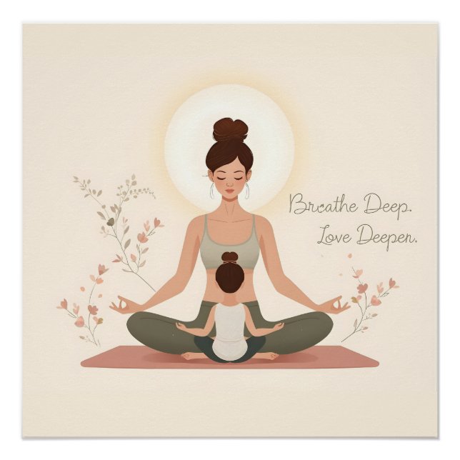 Póster Mother Child Yoga Meditation Art (Frente)