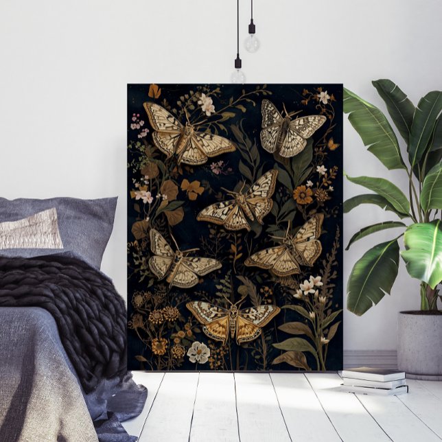 Poster Moths e Flores Botânicos Vintage (Criador carregado)