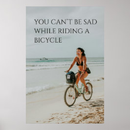 Poster Motivação Cíclica - Corrida de Bicicleta de Praia,