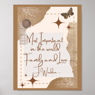 Poster Motivação cita tipografia Família Paz Amor