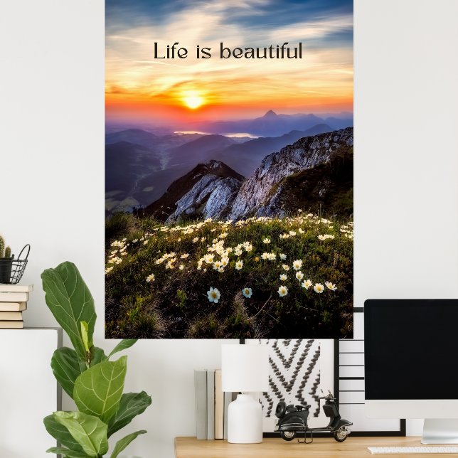 Poster Motivação Colorida Moderna da Foto (Escritório em casa)