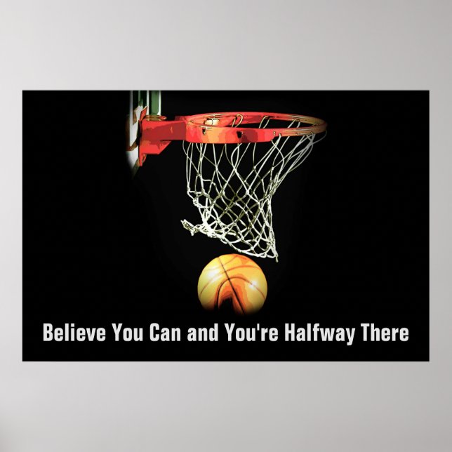 Poster Motivação Cotação de Basquete Esporte Inspirador (Frente)