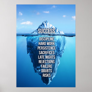 Poster Motivação da Escultura Iceberg de Sucesso