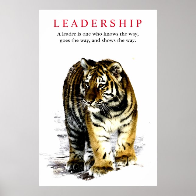 Póster Motivação da liderança do Tiger (Frente)