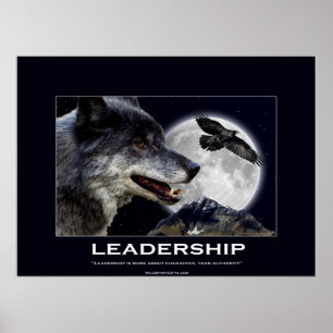 Poster Motivação da Liderança Wolf e Raven