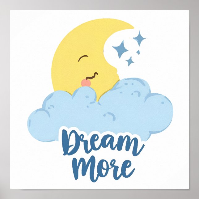 Poster Motivação da Lua e Estrelas Celestiais (Frente)