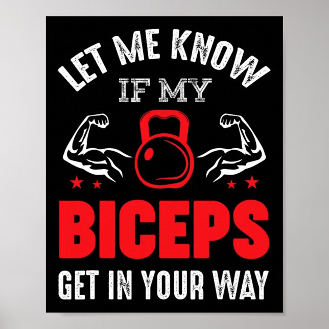 Poster Motivação da Malhação de Gym Biceps Bodybuilder (Frente)