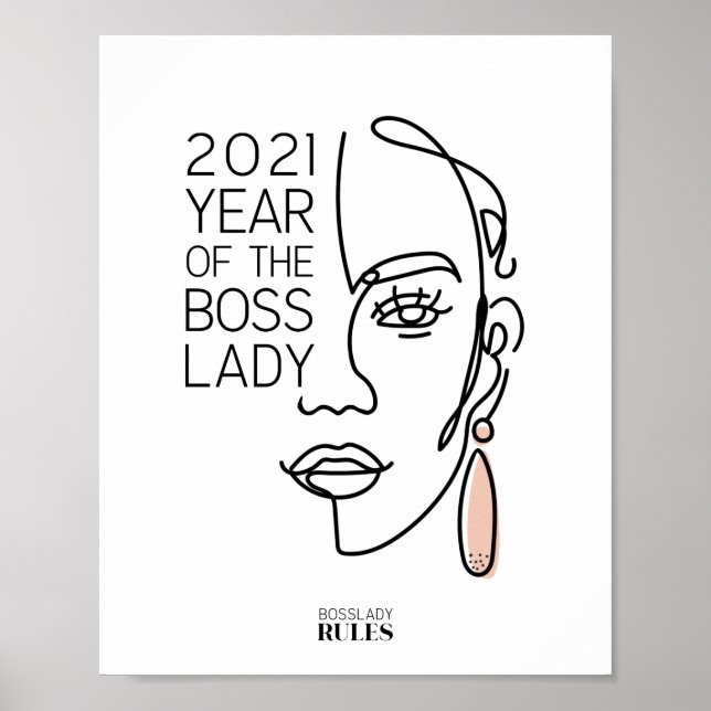 Poster Motivação da Típografia da Cara de Dama de Linha (Frente)