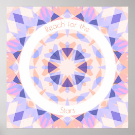 Poster Motivação das Estrelas - Alcance Púrpura Cor-de-ro