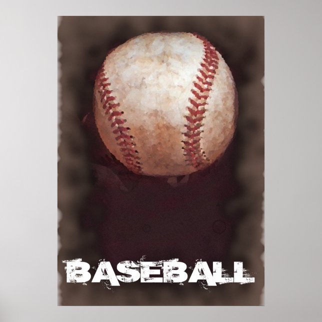 Póster Motivação de Baseball Retroativo (Frente)