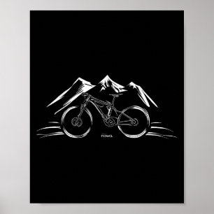 Poster Motivação de Bicicleta de Ciclo Cl de Montanha