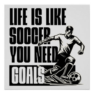 Póster Motivação de citação dos objetivos do futebol