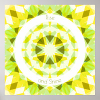 Motivação de Estrela Brilhante Amarelo e Verde