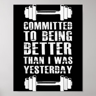 Poster Motivação de Fitness para Homens Mulheres Com Dize