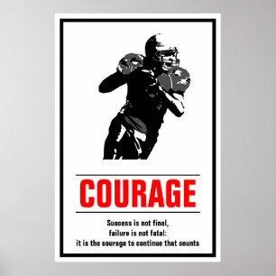 Poster Motivação de futebol para o sucesso da coragem