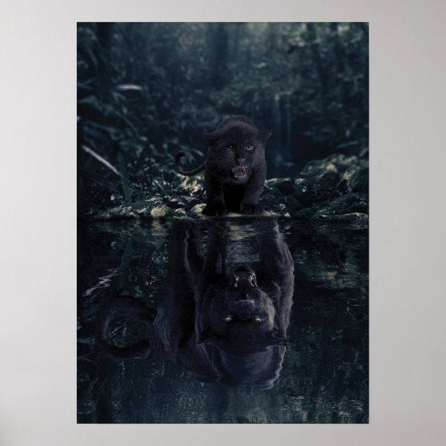 Poster Motivação de Mindset de Pantera Preta (Frente)