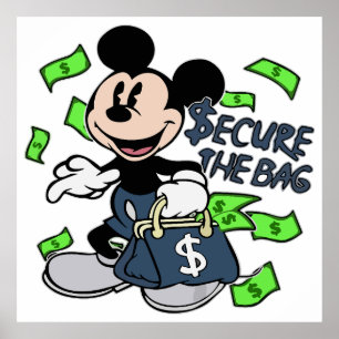 Poster Motivação de Prosperidade Mickey Vibrante