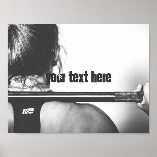 Póster Motivação de texto personalizável do Gym (Frente)