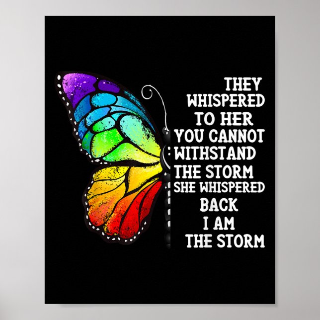 Poster Motivação do empoderamento da borboleta Inspirador (Frente)
