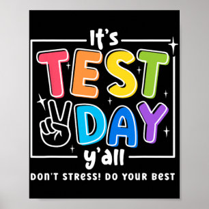 Poster Motivação do exame de teste do dia Yall Engraçado