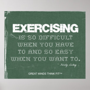 Poster Motivação do exercício na sarja de Nimes verde