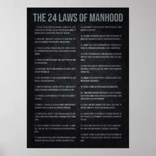 Poster Motivação Do Sucesso - 24 Leis Da Manuidade