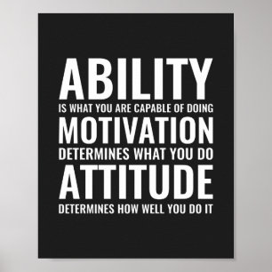 Poster Motivação e atitude de habilidade   Citação Mo