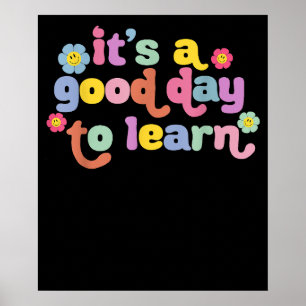 Poster Motivação É Um Bom Dia Para Aprender Professora