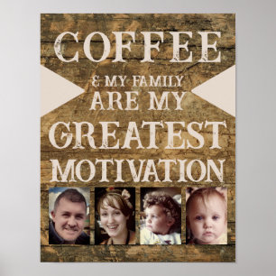 Poster Motivação família de café 4 fotografia bege castan