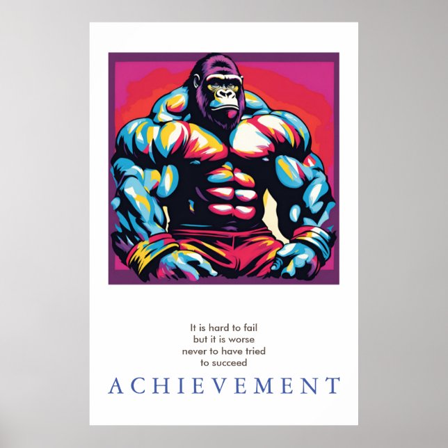 Poster Motivação Gorilla Bodybuilder (Frente)