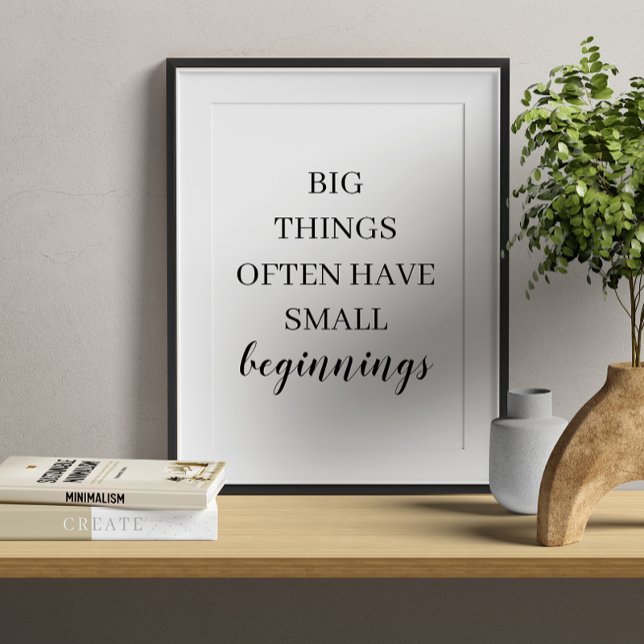 Poster Motivação Mínima Preta e Branca (Criador carregado)