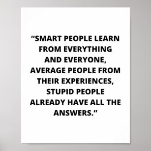 Poster Motivação, o Smart pessoas aprende com tudo